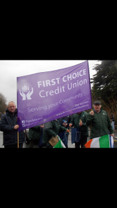 Marching in St. Patrick's Day Parade First Choice Credit Union Balla